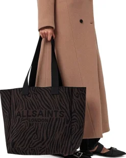 Women AllSaints Izzy Zebra East/West Tote