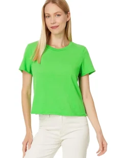 Michael Stars Jackie Raw Edge Crew Neck Tee Lucky Hot