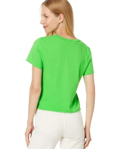 Michael Stars Jackie Raw Edge Crew Neck Tee Lucky Hot