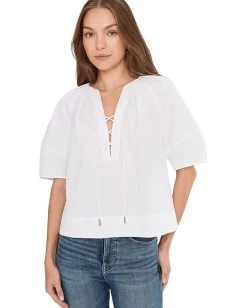 Madewell Jamie Top - Compact Cotton Sateen White New