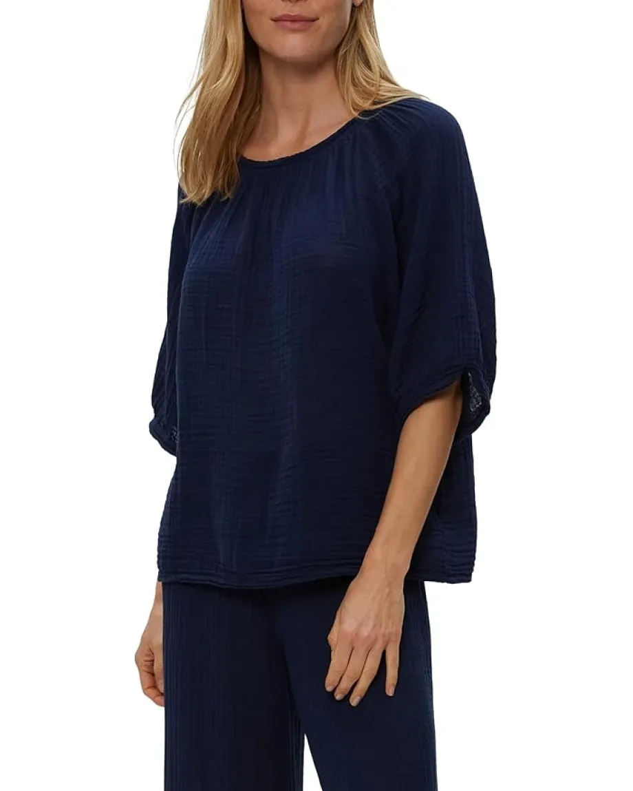 Michael Stars Jane Puff Sleeve Top Nocturnal Best