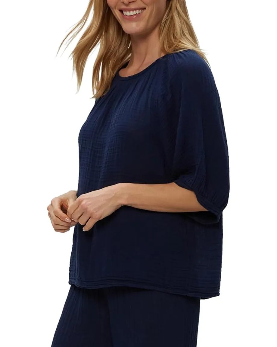 Michael Stars Jane Puff Sleeve Top Nocturnal Best