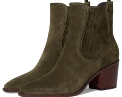 Cole Haan Janelle Chelsea Booties Olive Night Suede Outlet