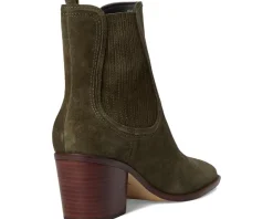 Cole Haan Janelle Chelsea Booties Olive Night Suede Outlet