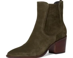 Cole Haan Janelle Chelsea Booties Olive Night Suede Outlet