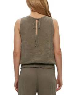 Michael Stars Janelle Tie Neck Tank Olive Sale