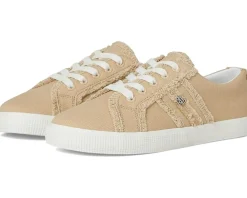 Lauren Ralph Lauren Janson Frayed Canvas Sneakers Sand Dune Sale