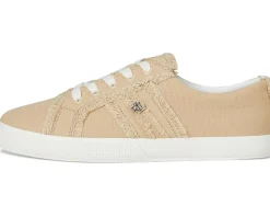 Lauren Ralph Lauren Janson Frayed Canvas Sneakers Sand Dune Sale