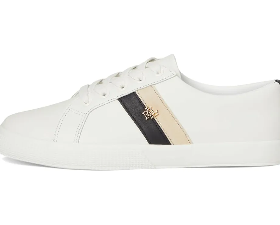 Women Lauren Ralph Lauren Janson II Color-Blocked Leather Sneakers