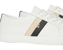 Women Lauren Ralph Lauren Janson II Color-Blocked Leather Sneakers