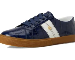 Women Lauren Ralph Lauren Janson II Croc-Embossed Leather Sneakers