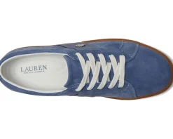 Lauren Ralph Lauren Janson II Suede & Nappa Leather Sneakers Capri Blue Clearance