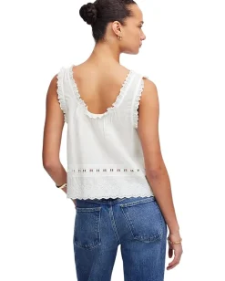 Madewell Jenny Top in Cotton Viscose Voile White Hot