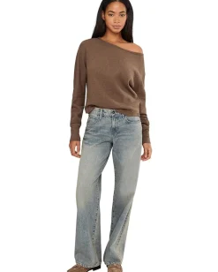 Free People Jess Long Sleeve Coco Brown Heather Sale