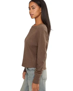 Free People Jess Long Sleeve Coco Brown Heather Sale