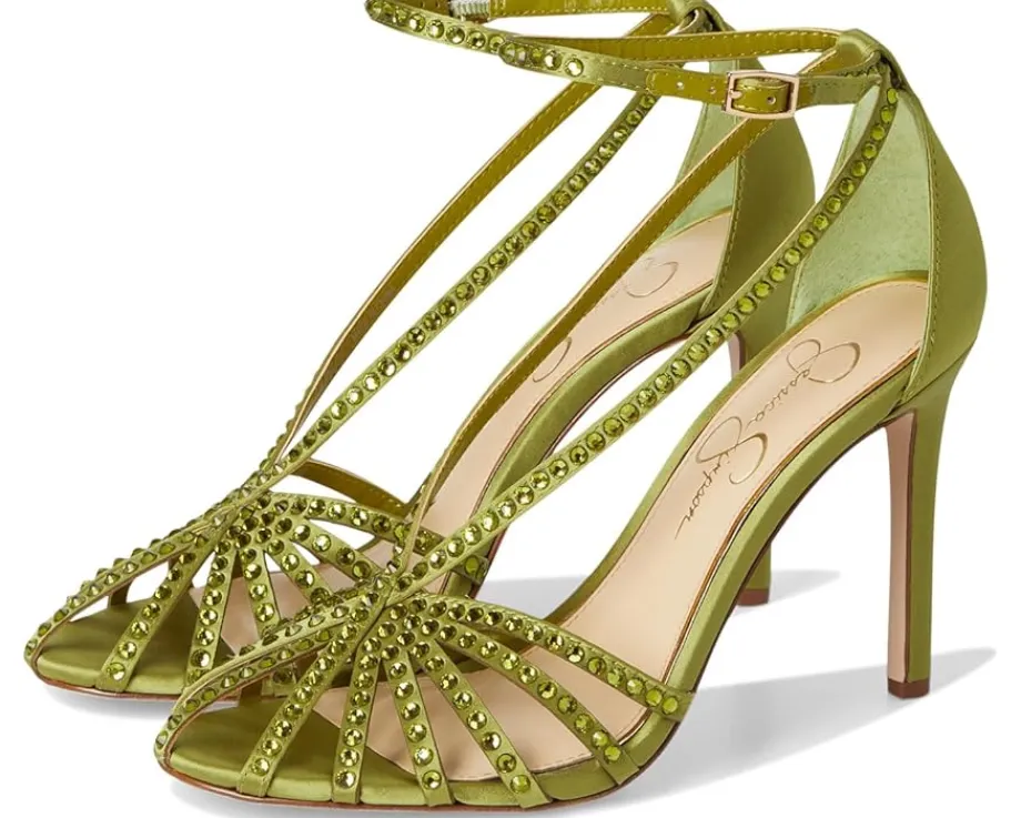 Jessica Simpson Jittale Embellished High Heel Sandals Botanical Green Outlet