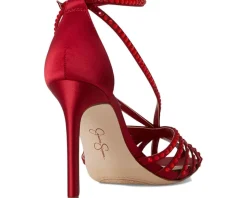 Jessica Simpson Jittale Embellished High Heel Sandals Chili Pepper Discount