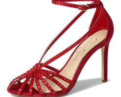 Jessica Simpson Jittale Embellished High Heel Sandals Chili Pepper Discount