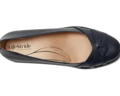LifeStride Jorie Skimmers Lux Navy Faux Leather Sale