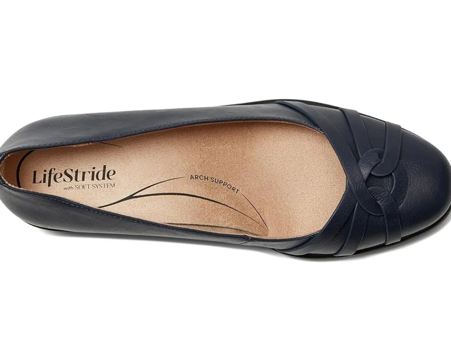 LifeStride Jorie Skimmers Lux Navy Faux Leather Sale