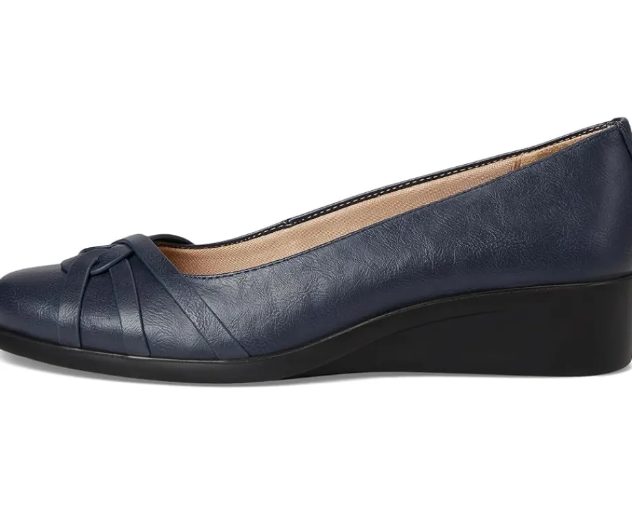 LifeStride Jorie Skimmers Lux Navy Faux Leather Sale