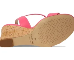 Cole Haan Josie Wedge Sandals Camelia Rose Leather/Cork Outlet