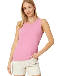 Dylan by True Grit Jude Rib Knit Crew Neck Tank Rose New