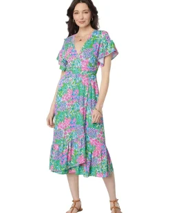 Women Lilly Pulitzer Juliet Ruffle Midi Dress