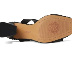 Vince Camuto Kaden Stitched Block Heel Mule Sandals Black Discount