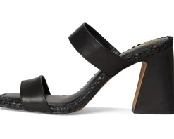Vince Camuto Kaden Stitched Block Heel Mule Sandals Black Discount