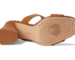 Vince Camuto Kaden Stitched Block Heel Mule Sandals Caramello Hot