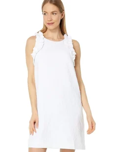 Lilly Pulitzer Kailee Stretch Ruffle Shift Dress Resort White Caliente Pucker Jacquard Online