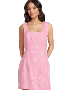 Lilly Pulitzer Kalinara Stretch Romper Rousseau Pink Cool As Shell Overprint Outlet