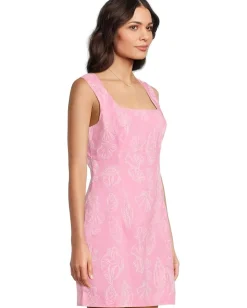 Lilly Pulitzer Kalinara Stretch Romper Rousseau Pink Cool As Shell Overprint Outlet