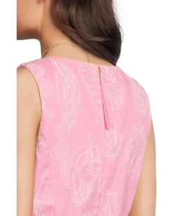 Lilly Pulitzer Kalinara Stretch Romper Rousseau Pink Cool As Shell Overprint Outlet