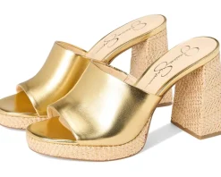 Jessica Simpson Kameena Mule Platform Sandals Gold