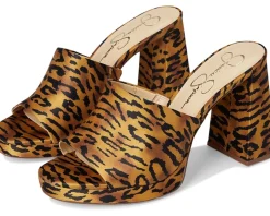 Jessica Simpson Kameena Mule Platform Sandals Natural Tiger Print Outlet