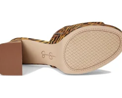 Jessica Simpson Kameena Mule Platform Sandals Natural Tiger Print Outlet