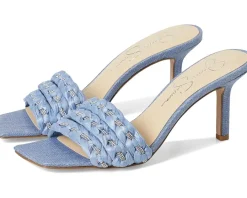 Jessica Simpson Kasova Braided Heeled Sandals Denim Blue/Clear Discount