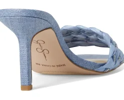 Jessica Simpson Kasova Braided Heeled Sandals Denim Blue/Clear Discount