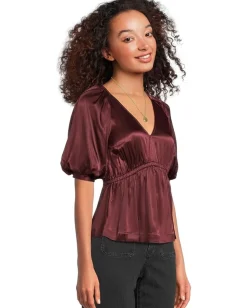 Women Madewell Kathleen Top- Unitedtex Stretch Satin