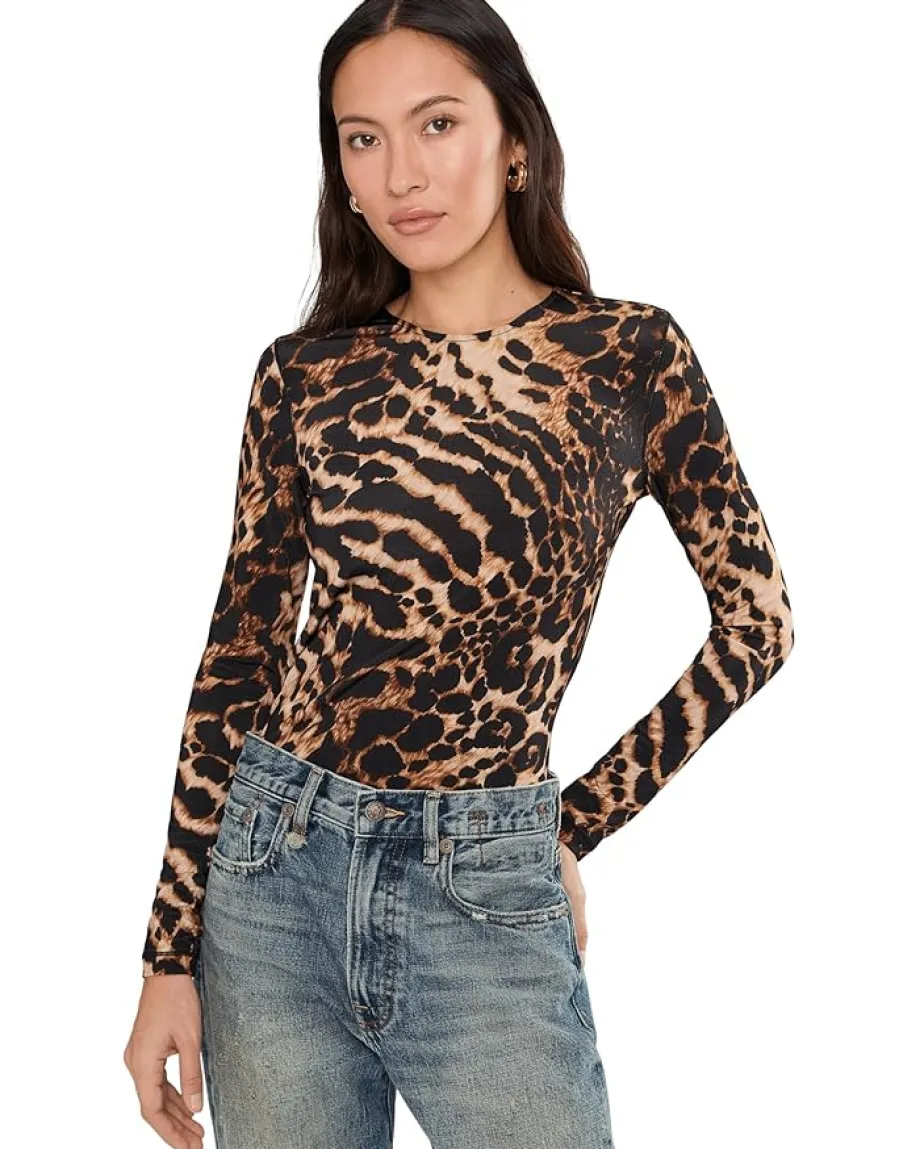 AllSaints Katlyn Top Pardus Honey Brown Discount