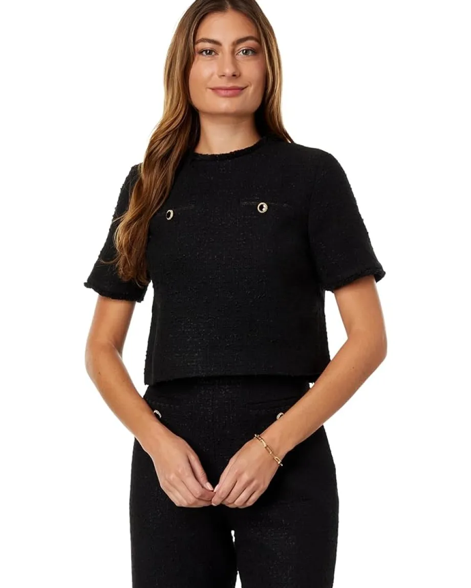 Ted Baker Katyyj Woven Tee with Welt Pockets Black Clearance