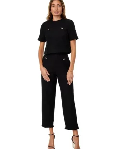 Ted Baker Katyyj Woven Tee with Welt Pockets Black Clearance