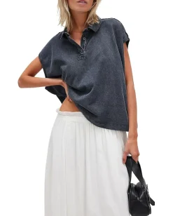 Free People Keep On Polo Washed Black Best