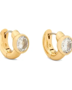 Kate Spade New York Keep Sparkling Round Huggies Clear/Gold Hot