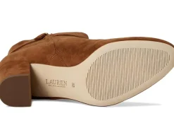 Lauren Ralph Lauren Kellie Suede Bootie Heel Lauren Tan Online