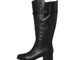 Naturalizer Kenna Extra Wide Calf Knee High Boots Black Leather Outlet