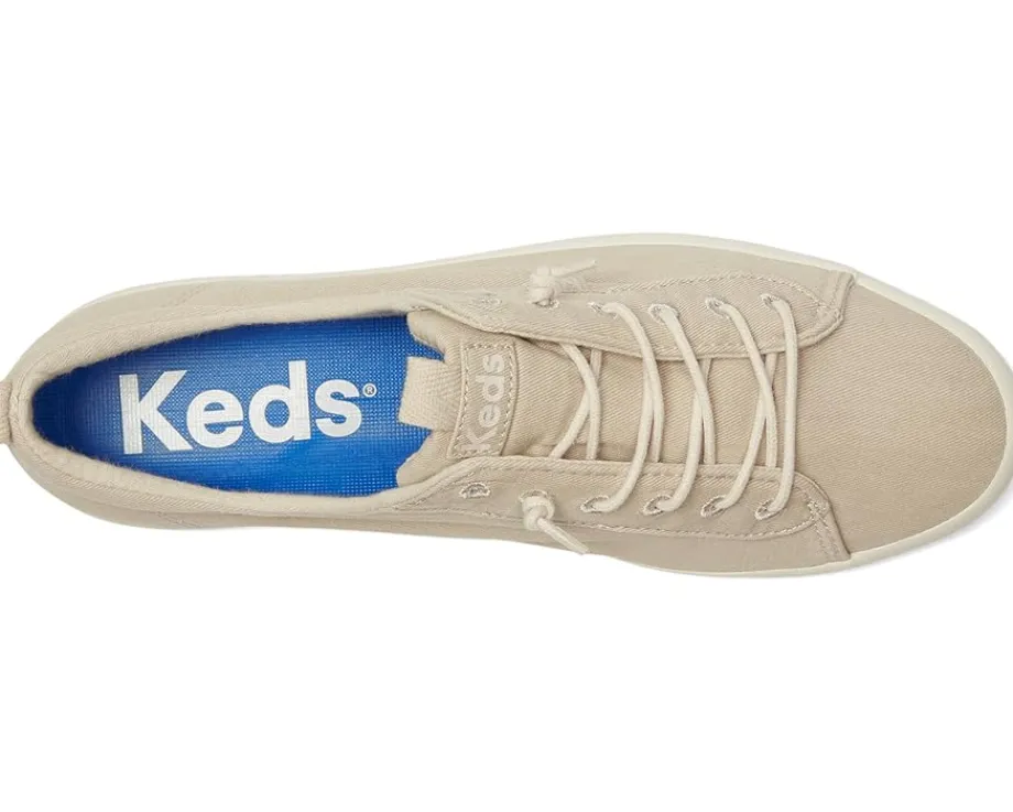 Keds Kickback Canvas Slip On Oatmeal Washed Twill New