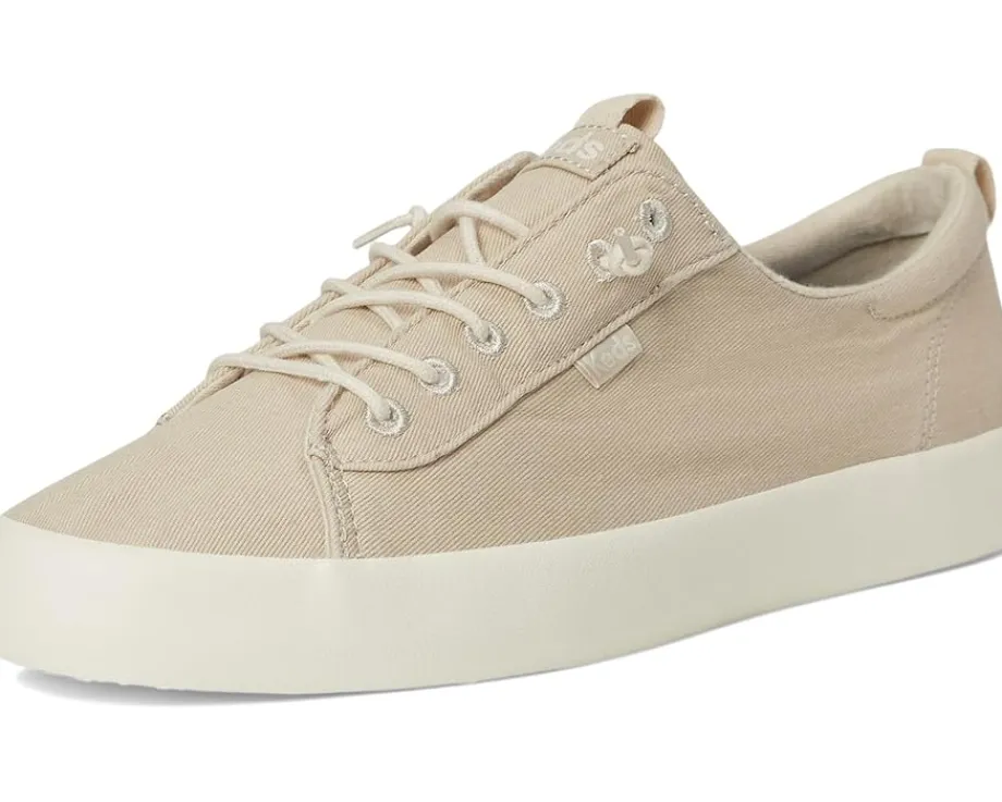 Keds Kickback Canvas Slip On Oatmeal Washed Twill New